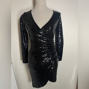 B. Smart Black Sequin Long Sleeve Dress, size 1 XS